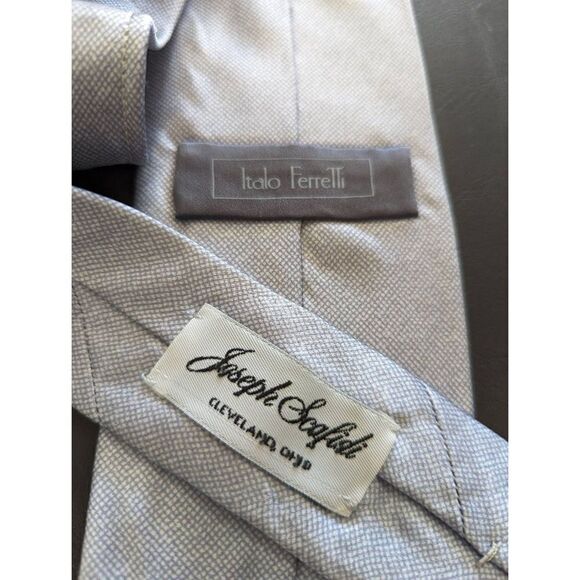Joseph Scafidi Men's Custom Light Blue/Gray Silk Tie - Picture 3 of 3